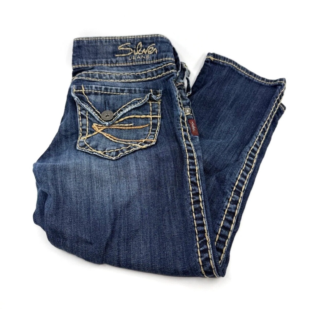 Silver Jeans Women's Dark Blue Denim Capris